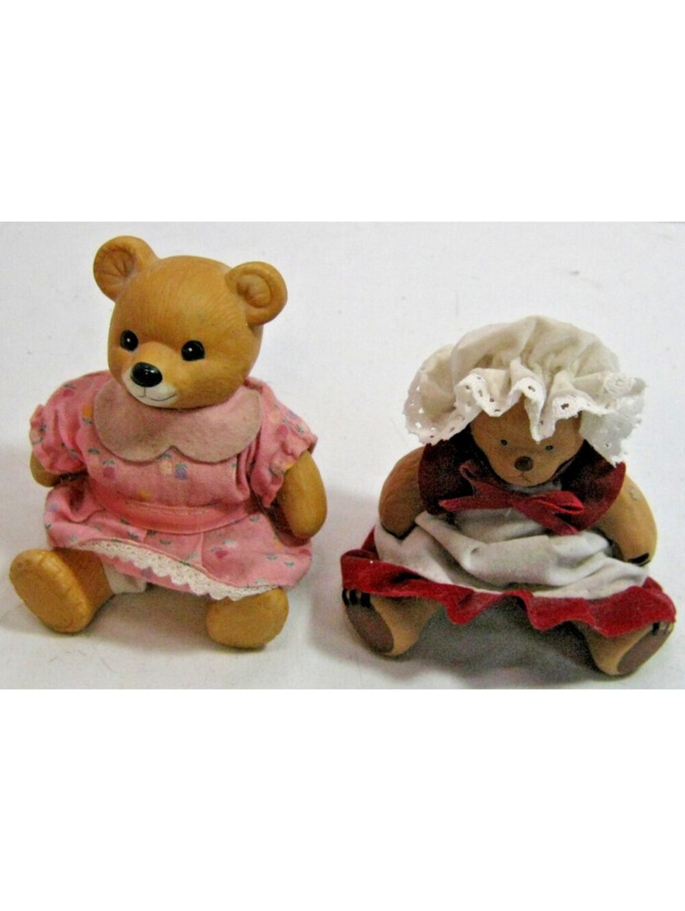 Vintage Pair of Jointed Homco/Home Interiors Teddy Bears Moveable Arms Legs